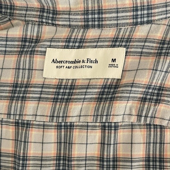 Abercombie&Fitch Men’s Blue Plaid Button Flannel Shirt in Size Medium - Picture 5 of 7